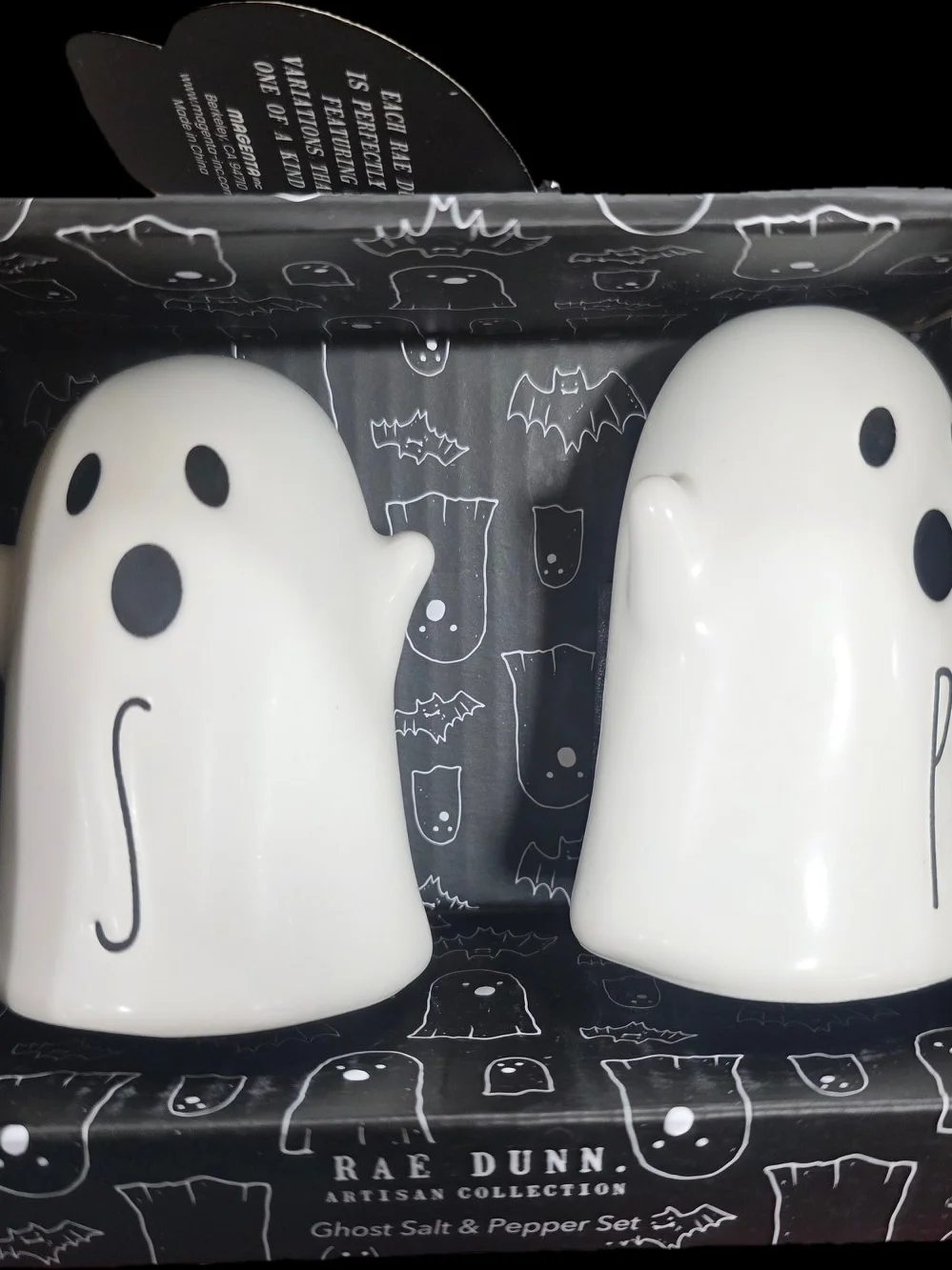 Rae Dunn White Ghost Salt & Pepper Pair